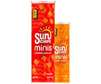 SunChips Minis, Garden Salsa Flavored Canister, Multigrain Chips, 3.75 oz Canister